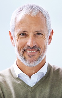 Man with healthy natural looking dentures